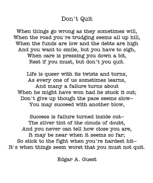 A Reminder: Don't Quit