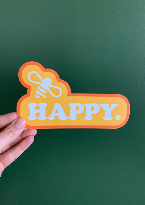 Bee Happy Sticker : Yellow/Orange
