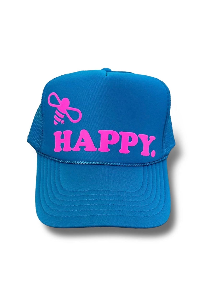 Bee Happy Trucker : Blue/Pink