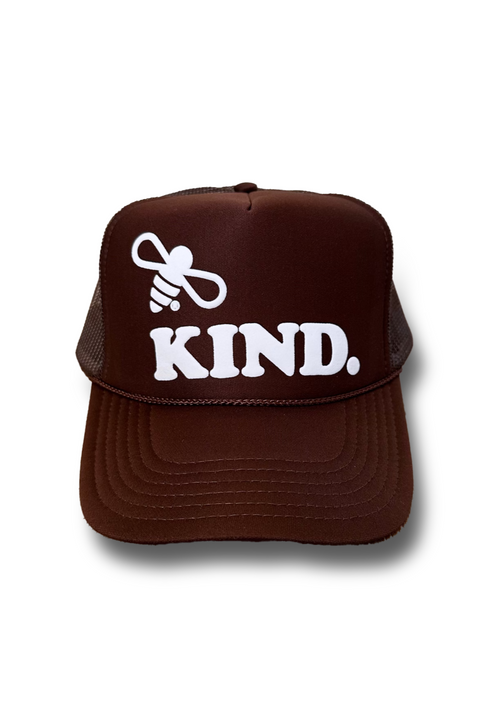 Bee Kind Trucker : Brown/White